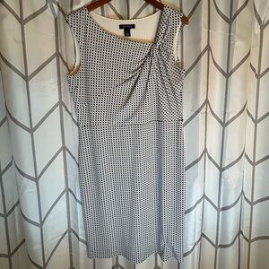 White House Black Market Black and White Patterned Midi Dress